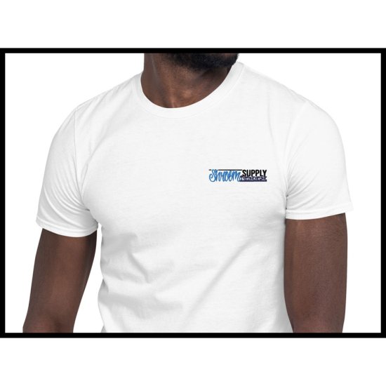 (image for) Embroidered Shroom Supply Logo - Official T-Shirt (White & Grey)